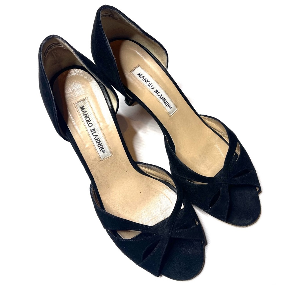 MANOLO BLAHNIK SUEDE PUMPS - Picture 2 of 7